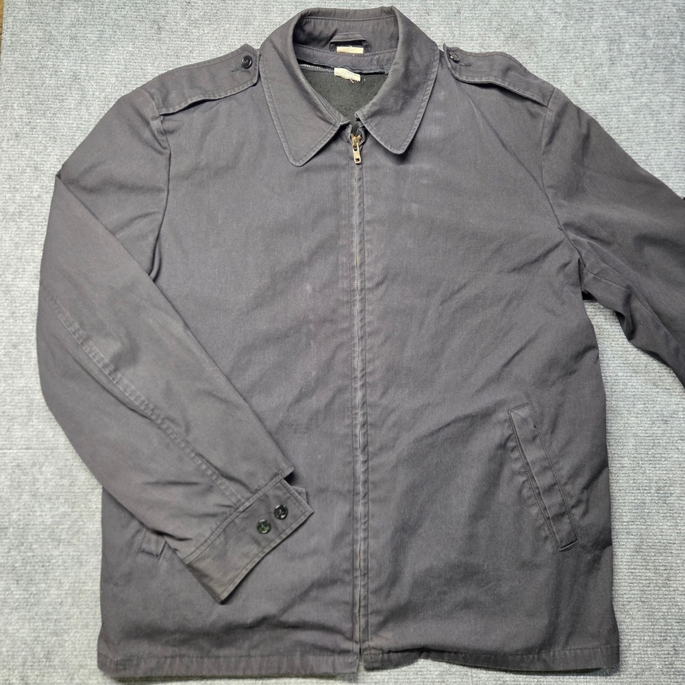 Vintage Barometer Army Black 385 Utility Jacket Removable Liner Mens 44 Long